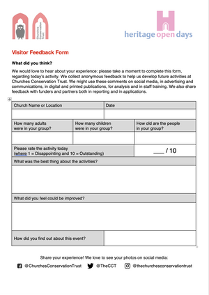 Visitor Feedback Form PDF, click to download