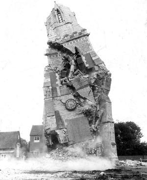 Church being demolished in the 1960's
