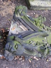 A fallen pinnacle outside St Mary's, Shrewsbury